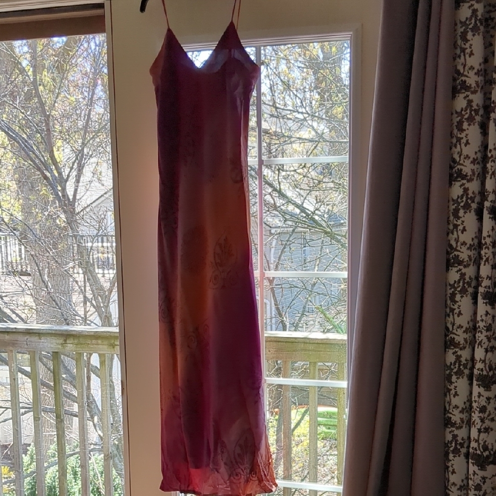 Vibrant Pink and Orange Slip Dress